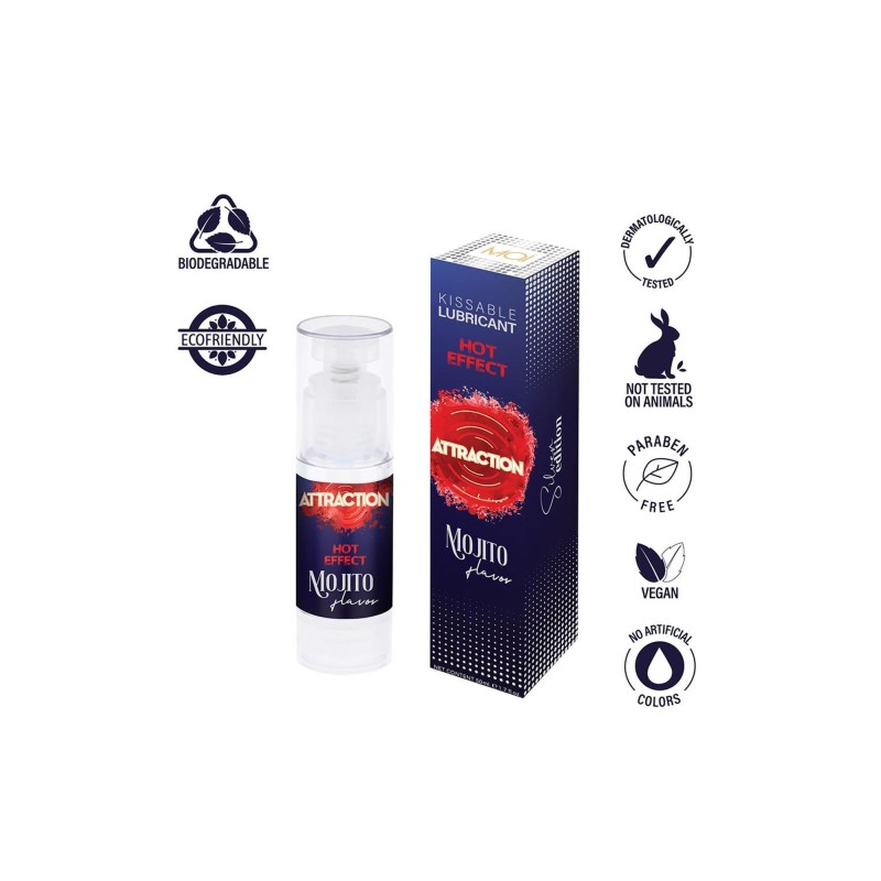 Żel jadalny do masażu Hot Kiss Smak Mojito 50ML